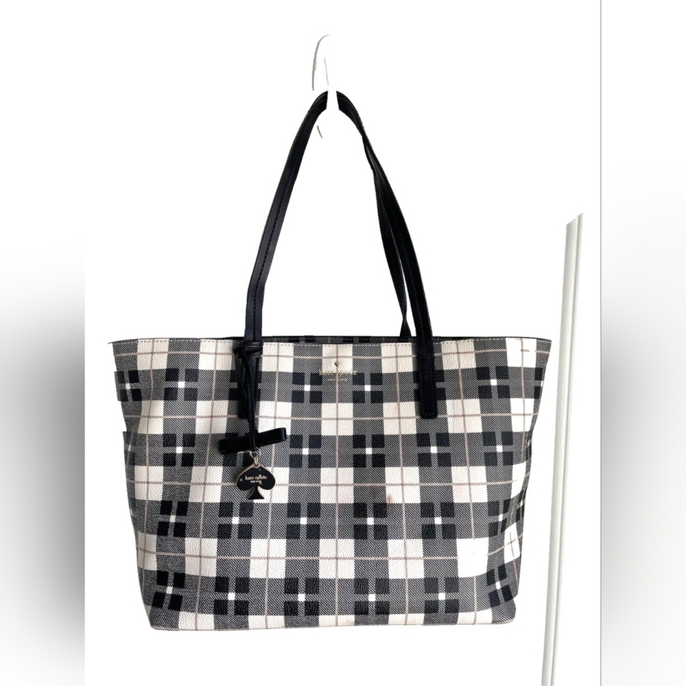 Kate Spade Designer Hwthorne Lane Plaid Ryan Tote Bag purse Handbag